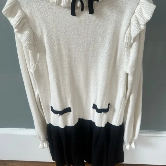 Janie and Jack White and Black Ruffle Sweater - Picture 4 of 4